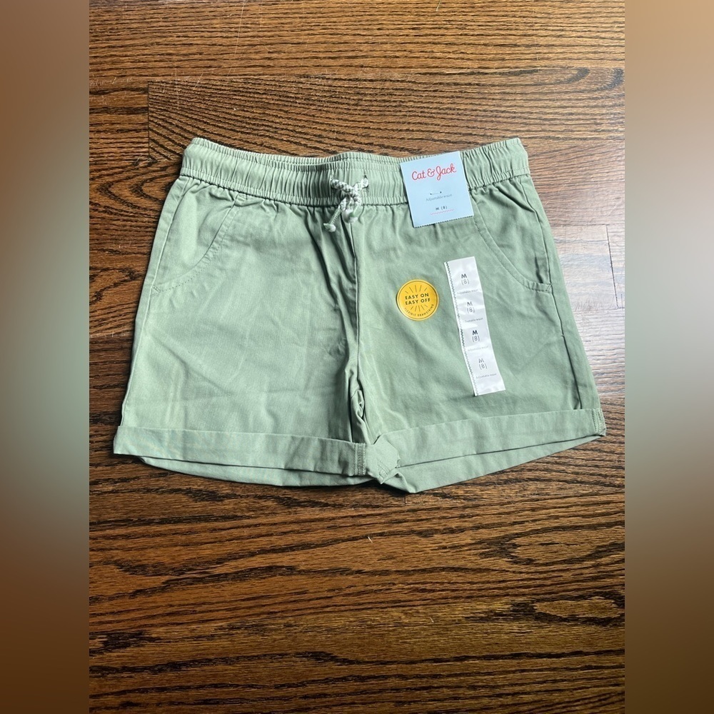 Cat & Jack adjustable waist girls shorts Sz. M (8) green NWT